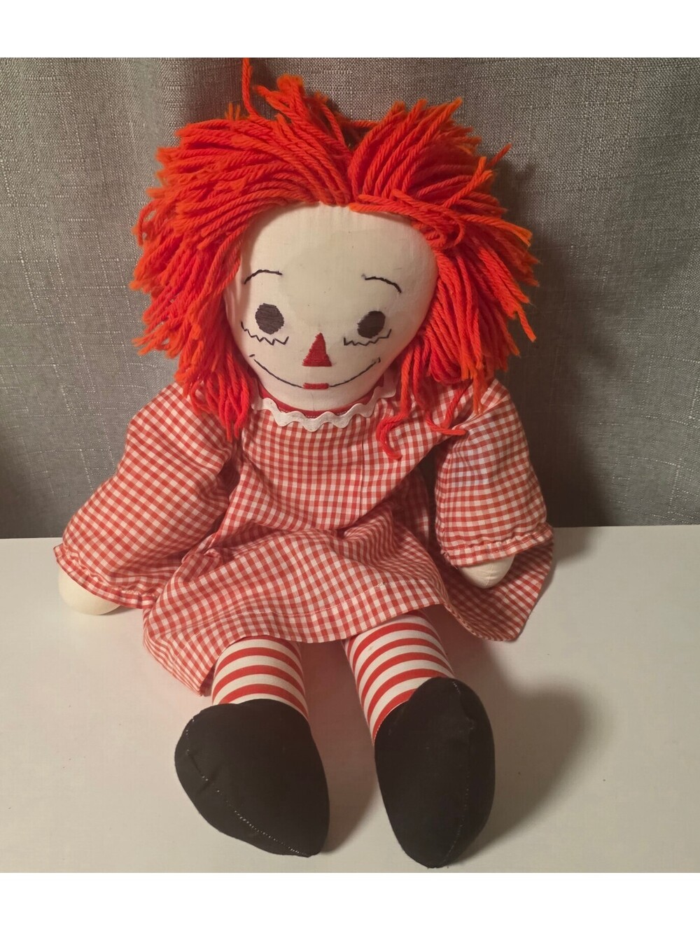 VTG Raggedy Ann Cloth Doll with Red Yarn Hair